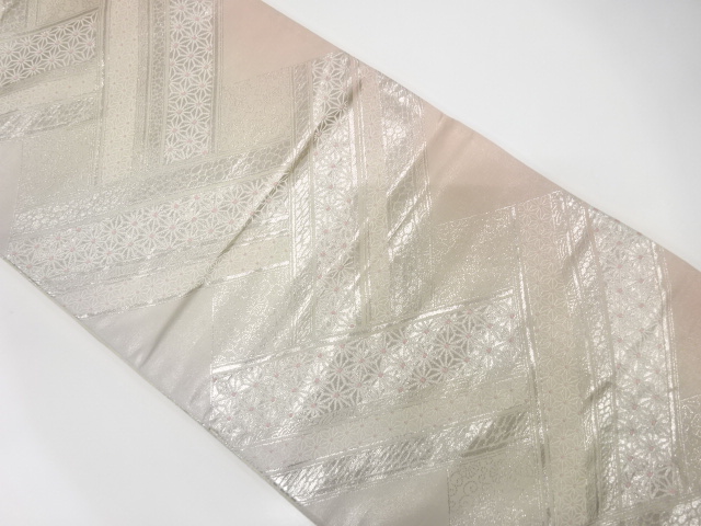 JAPANESE KIMONO / ANTIQUE FUKURO OBI / SILK / REVERSIBLE / WOVEN CLASSICAL PATTERN